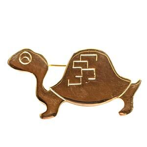 VTG Sarah Coventry Tortoise Turtle Gold Tone Lapel Pin Brooch Animal Jewelry